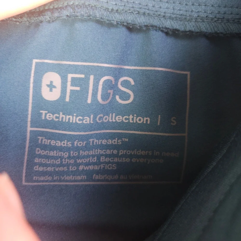 Figs Zamora High Waisted Jogger Scrub Pants Teal Women Small